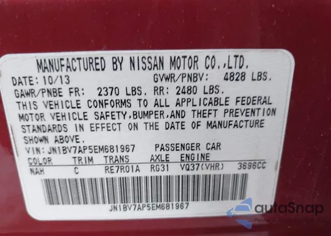 2014 Infiniti Q50 Premium z USA, uszkodzony, nr VIN JN1BV7AP5EM681967